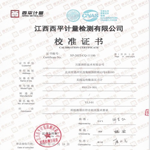 WANLIN-905压力表检测报告